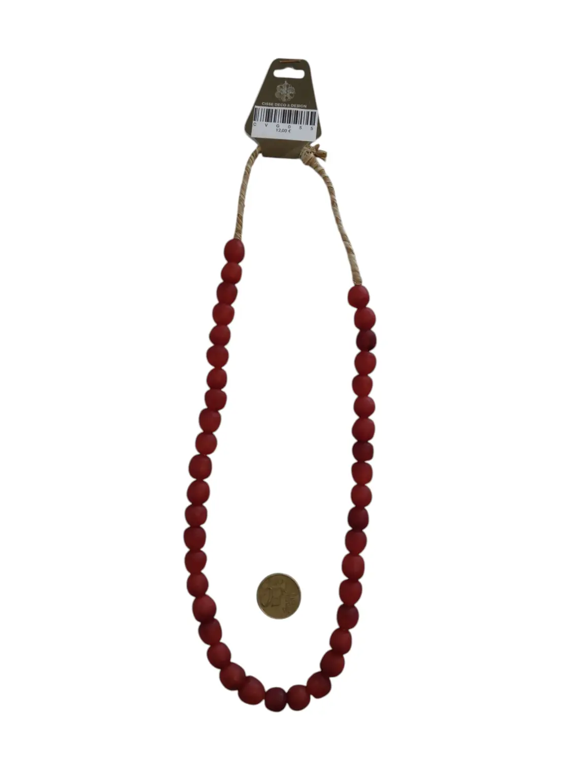 Collar cuentas de vidrio de Ghana grandes