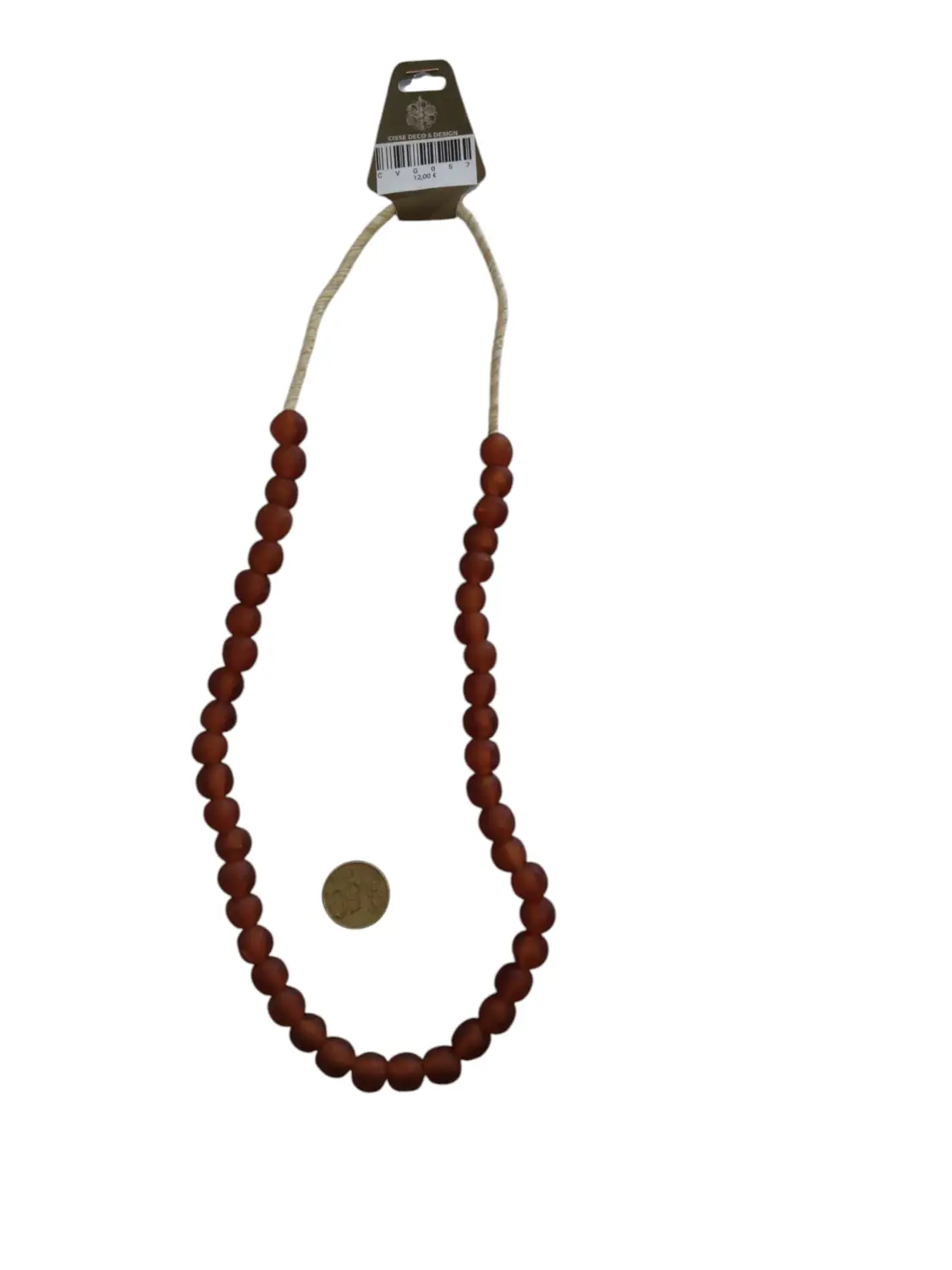 Collar cuentas de vidrio de Ghana grandes