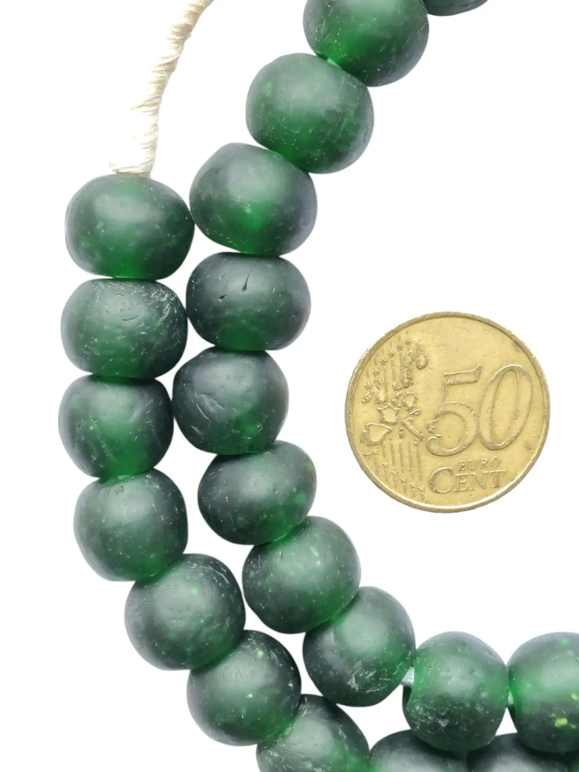 Collar cuentas de vidrio de Ghana grandes
