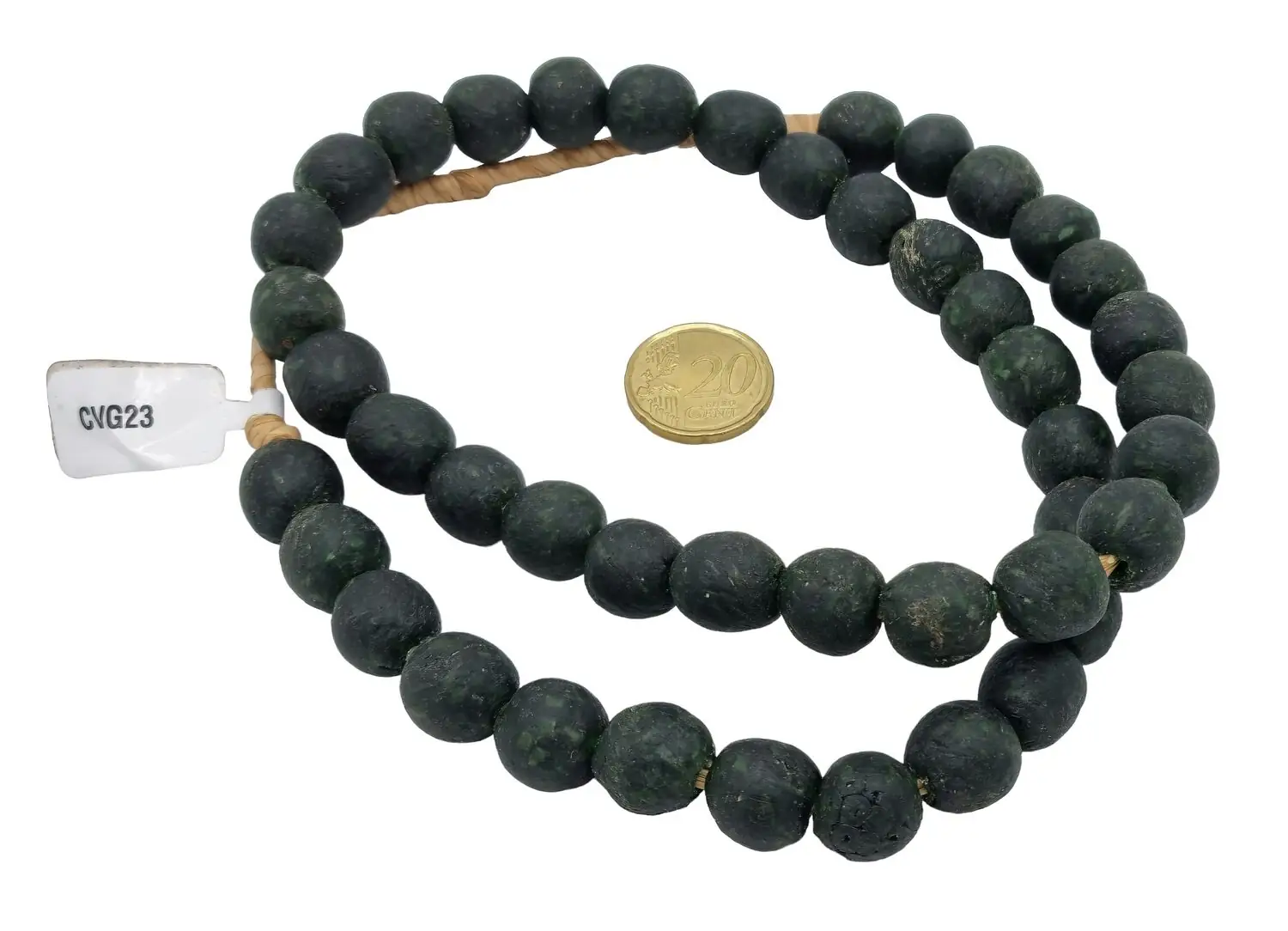 Collar cuentas de vidrio de Ghana grandes