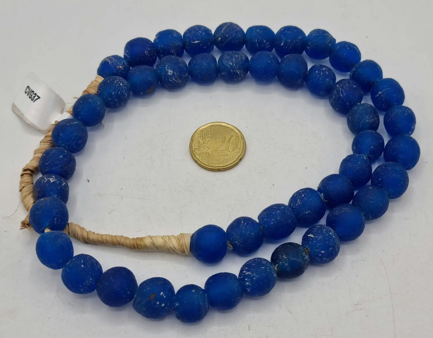 Collar cuentas de vidrio de Ghana grandes