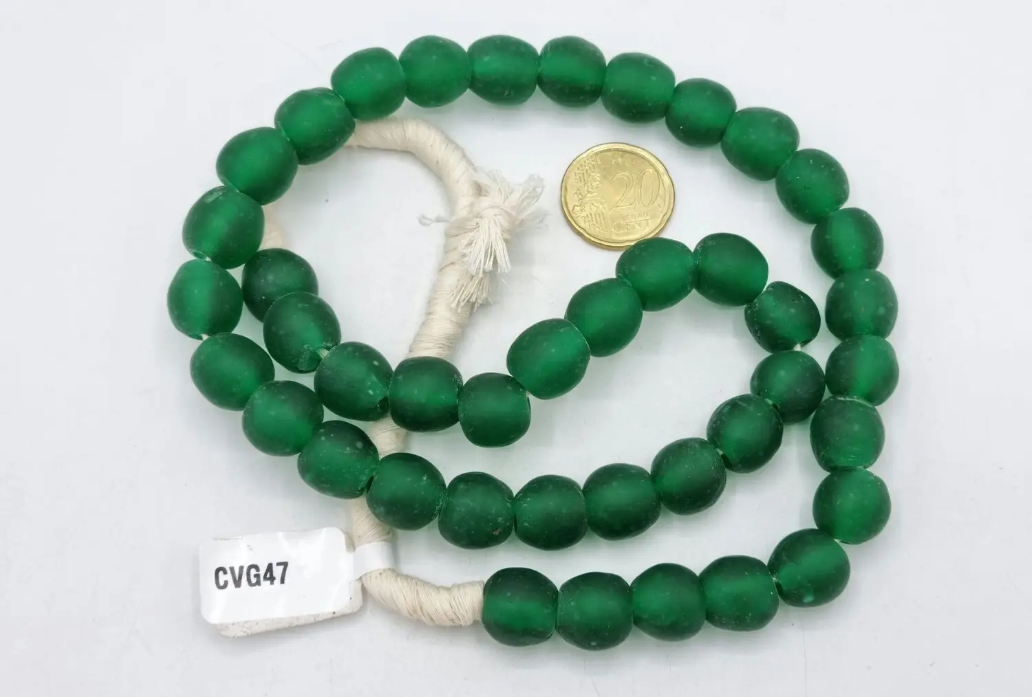 Collar cuentas de vidrio de Ghana grandes