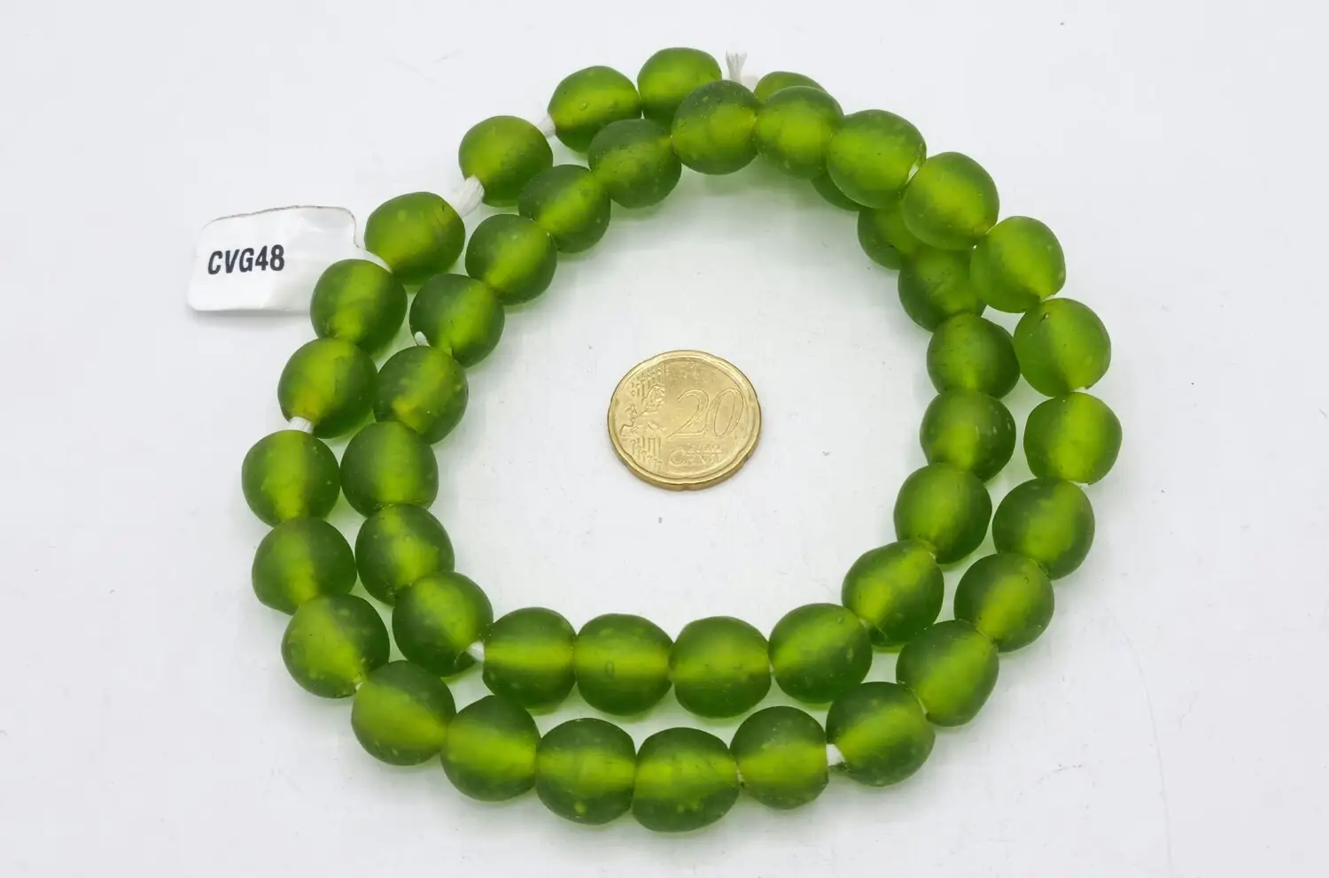 Collar cuentas de vidrio de Ghana grandes