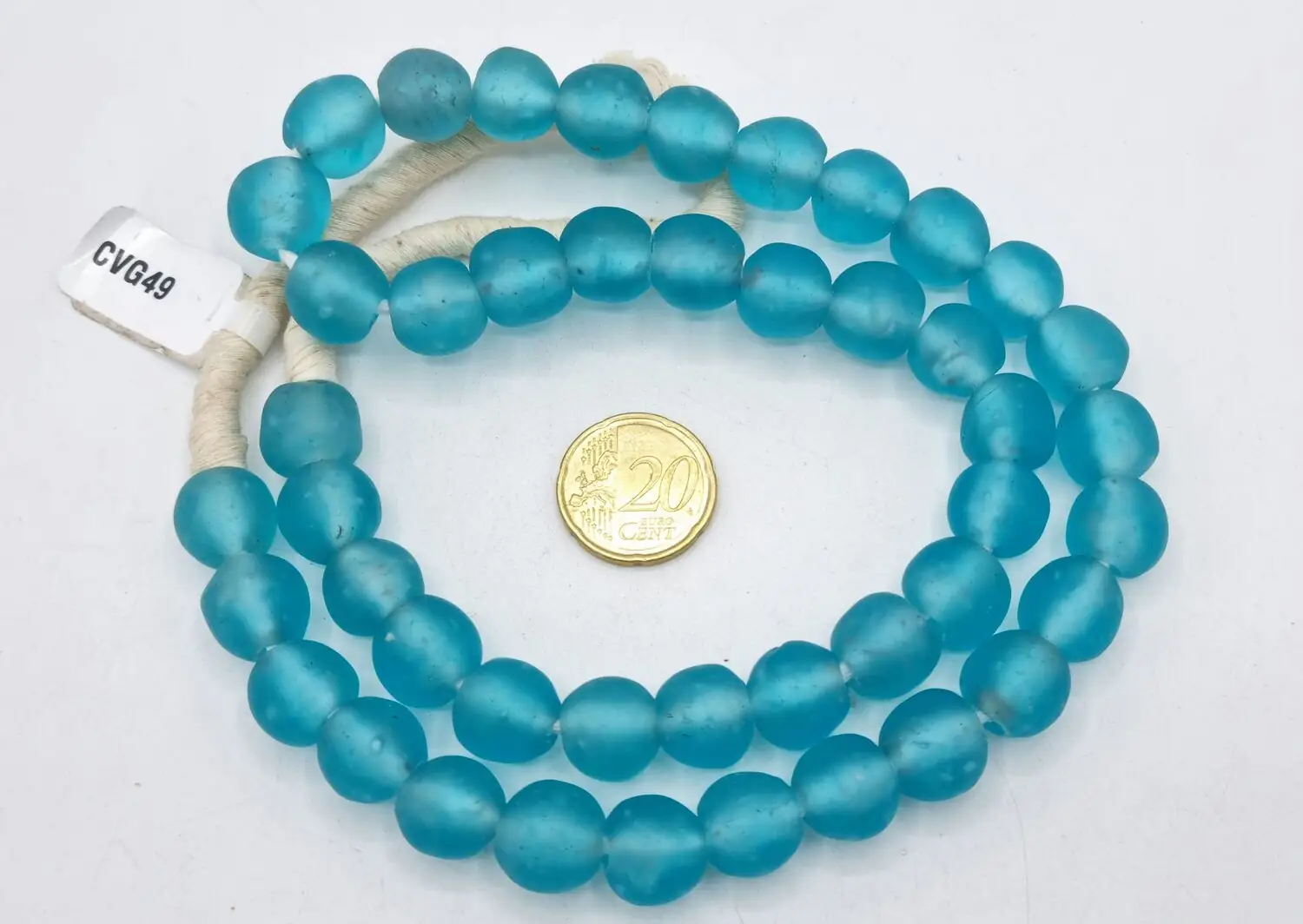 Collar cuentas de vidrio de Ghana grandes