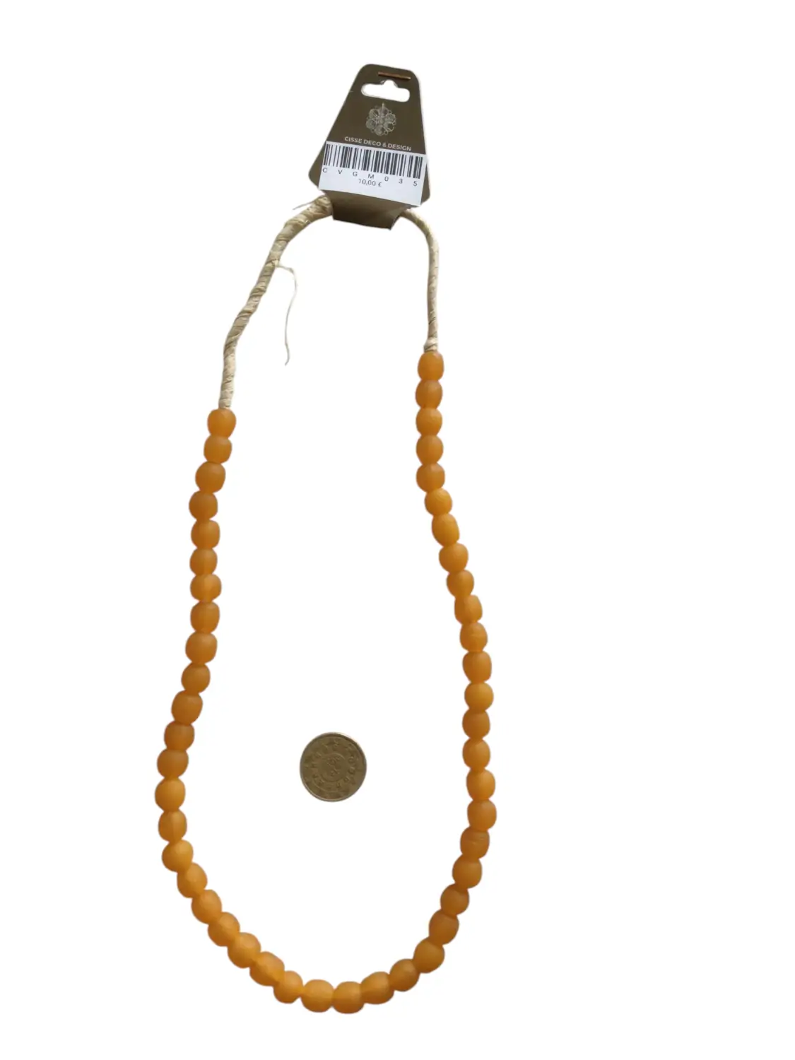 Collar cuentas de vidrio de Ghana medianas