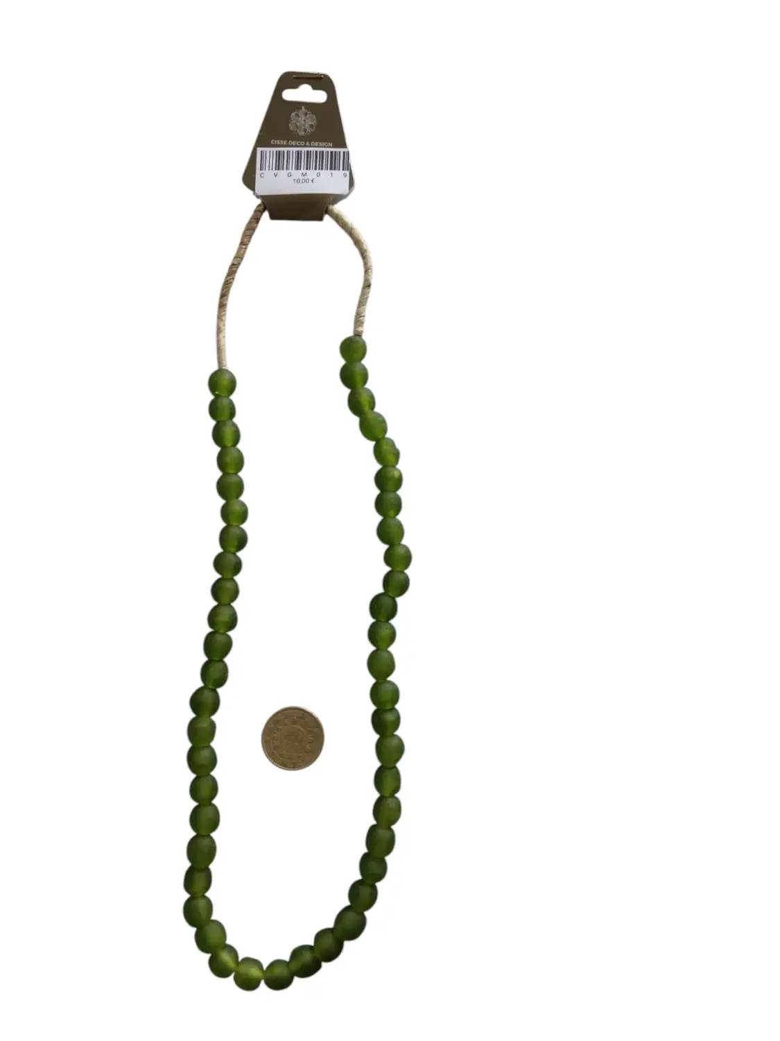 Collar cuentas de vidrio de Ghana medianas