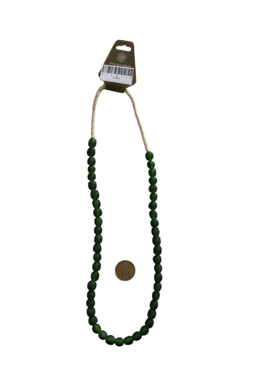 Collar cuentas de vidrio de Ghana medianas
