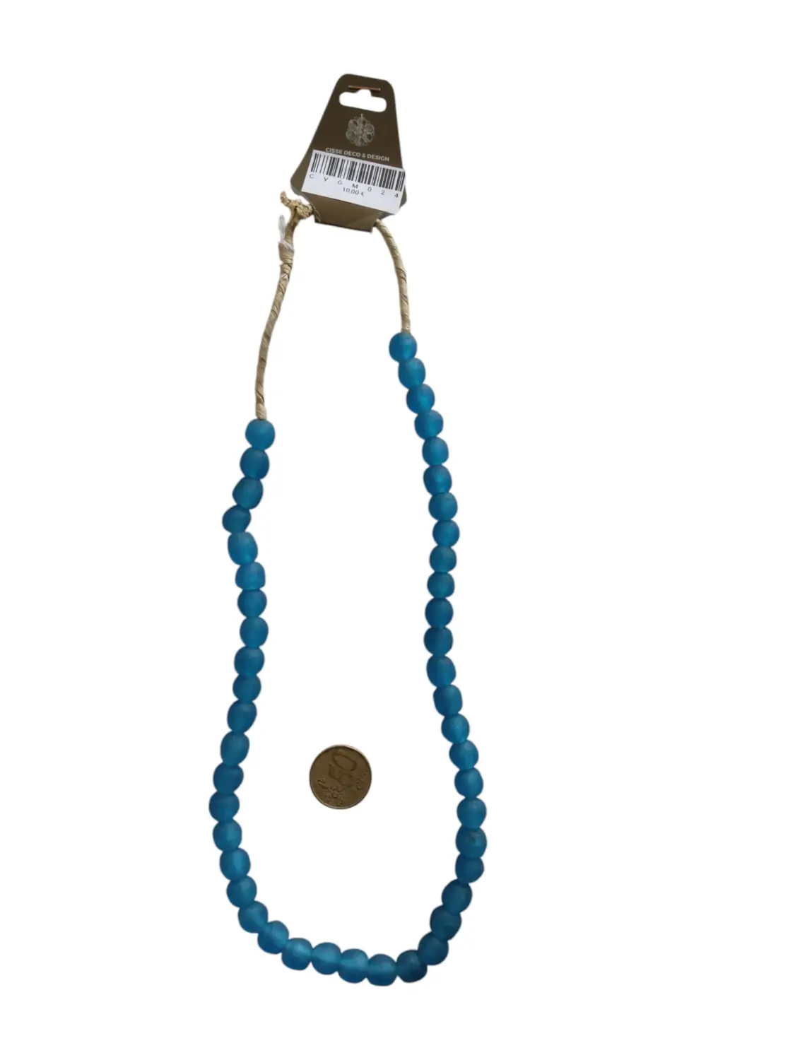 Collar cuentas de vidrio de Ghana medianas