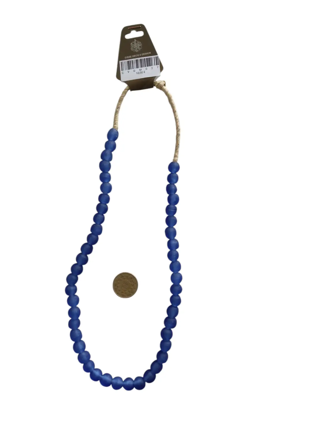 Collar cuentas de vidrio de Ghana medianas