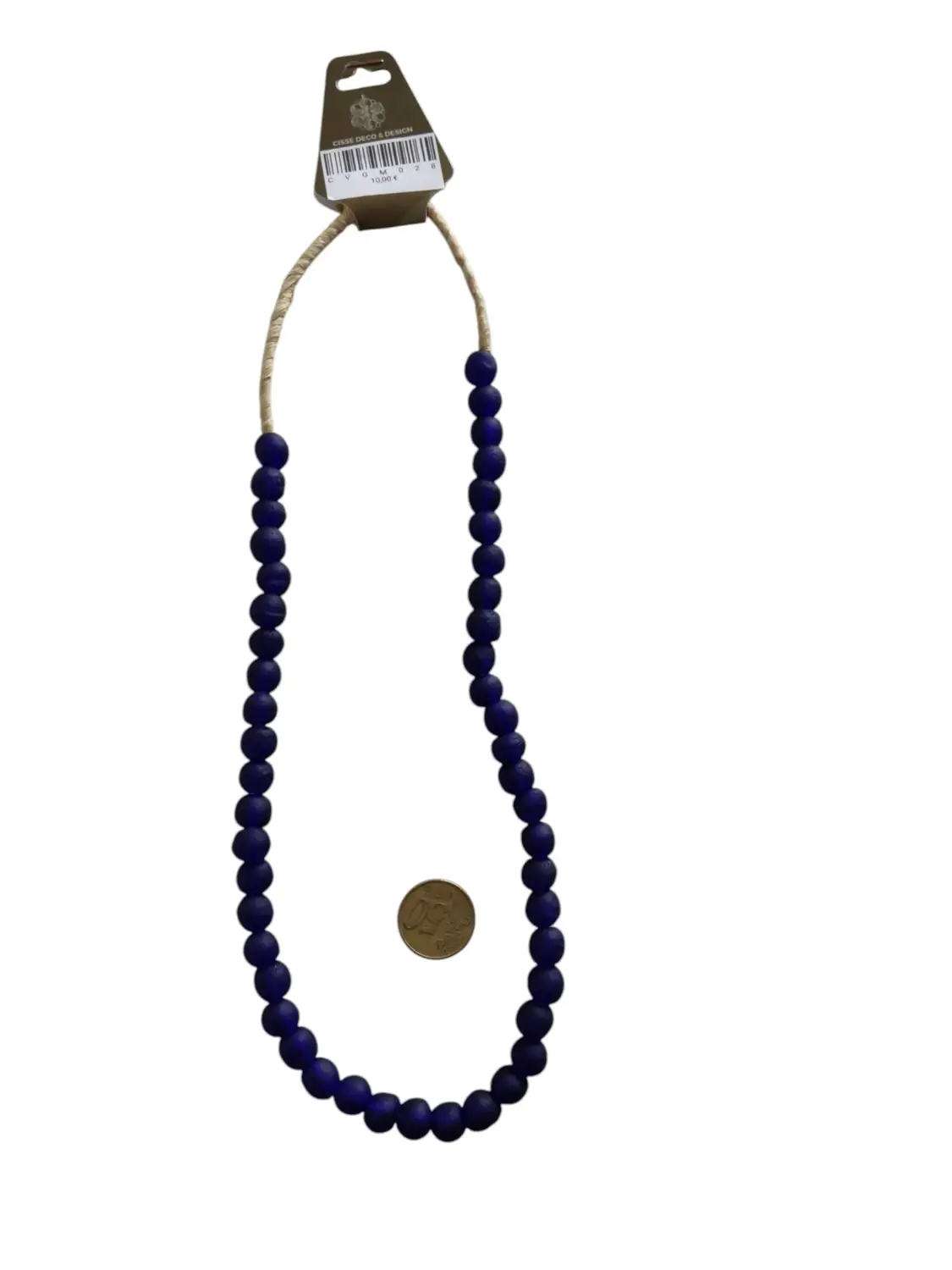 Collar cuentas de vidrio de Ghana medianas