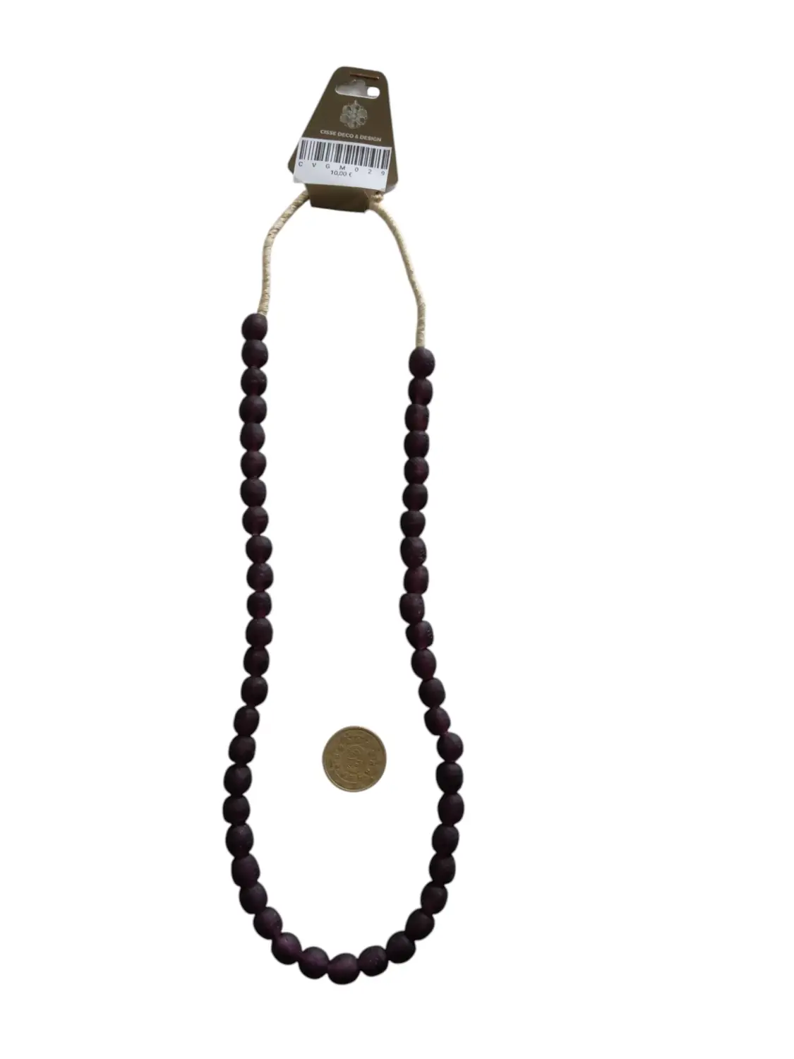 Collar cuentas de vidrio de Ghana medianas
