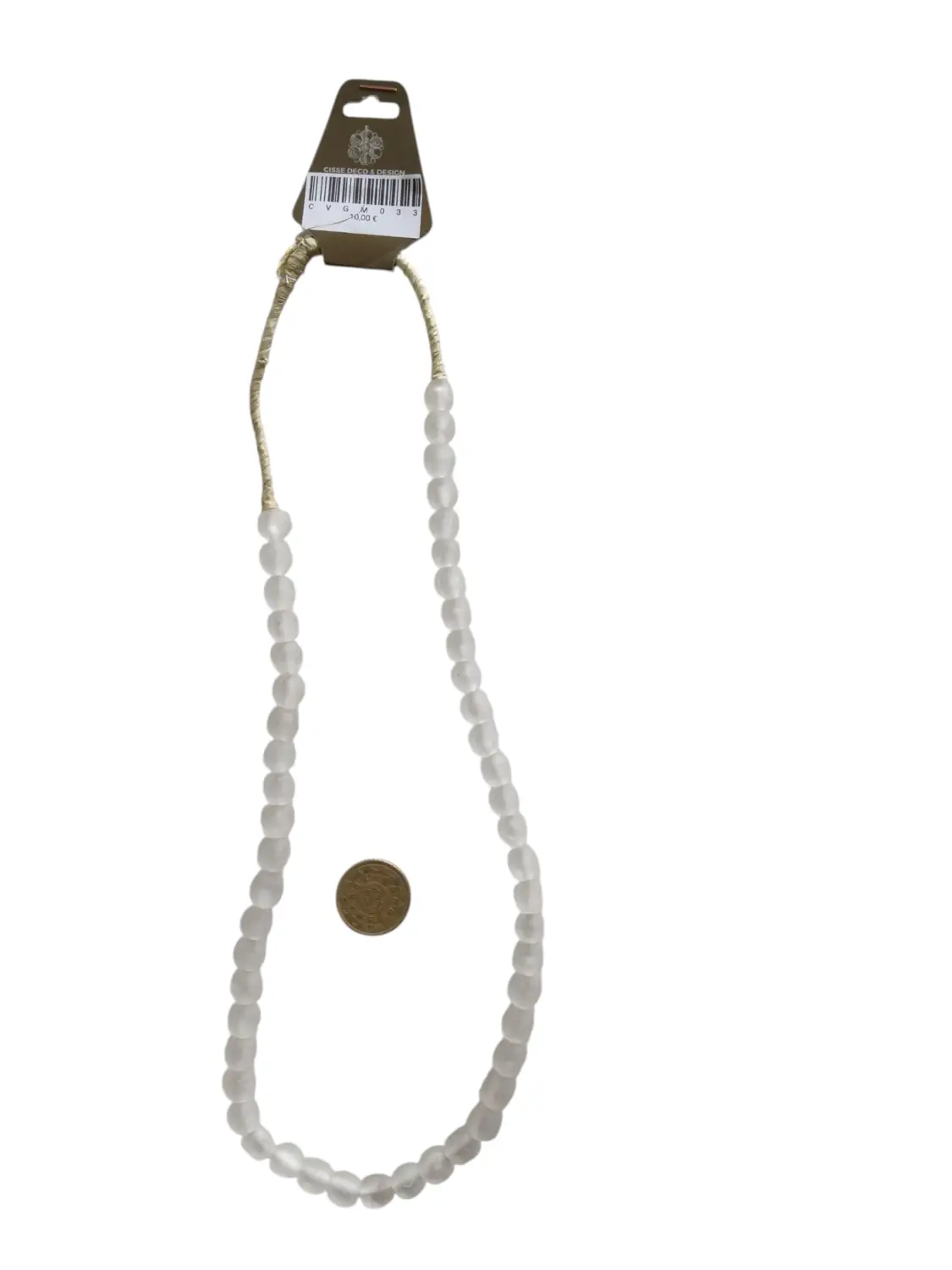 Collar cuentas de vidrio de Ghana medianas
