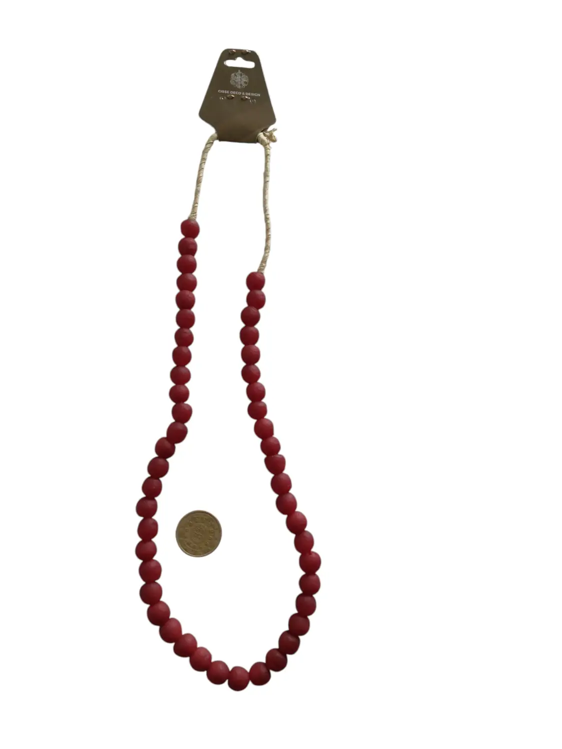 Collar cuentas de vidrio de Ghana medianas