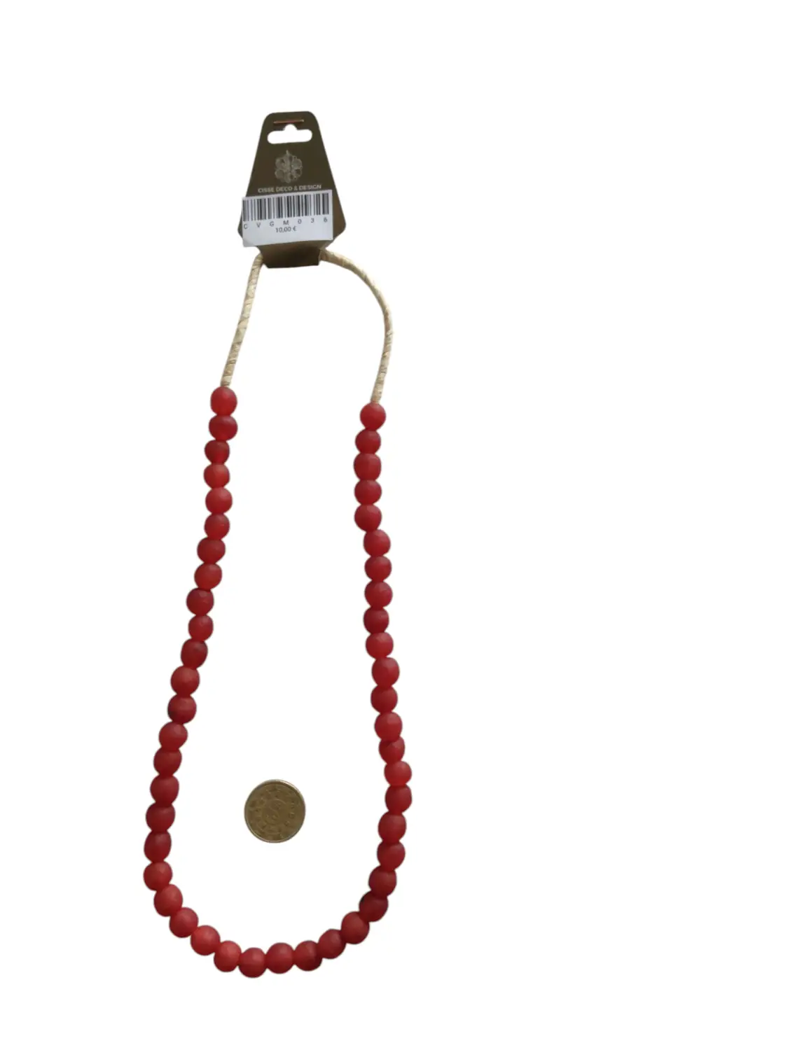 Collar cuentas de vidrio de Ghana medianas