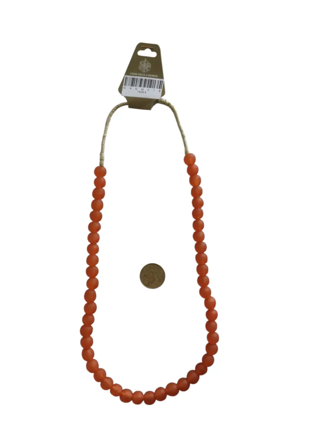 Collar cuentas de vidrio de Ghana medianas
