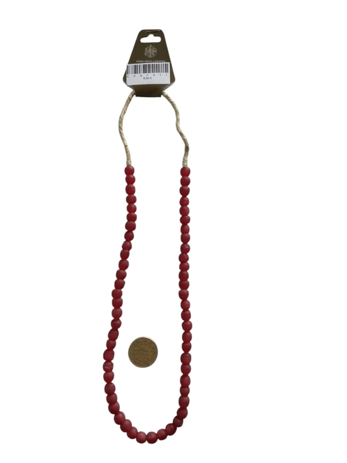 Collar cuentas de vidrio de Ghana pequeñas