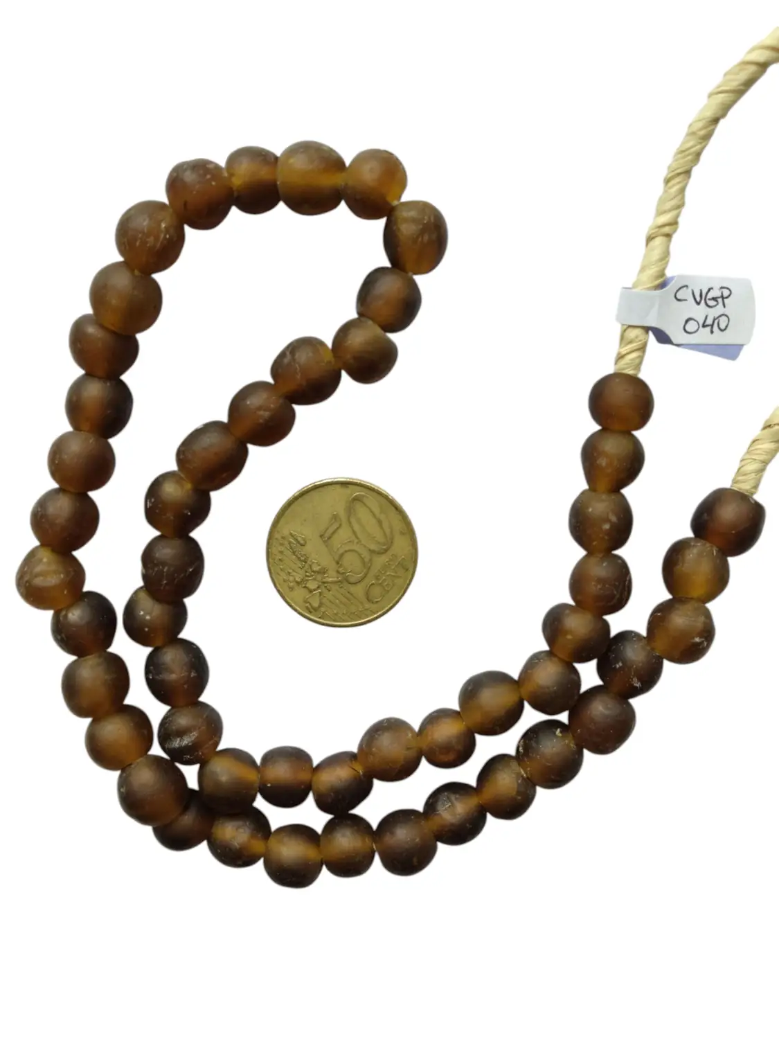 Collar cuentas de vidrio de Ghana pequeñas