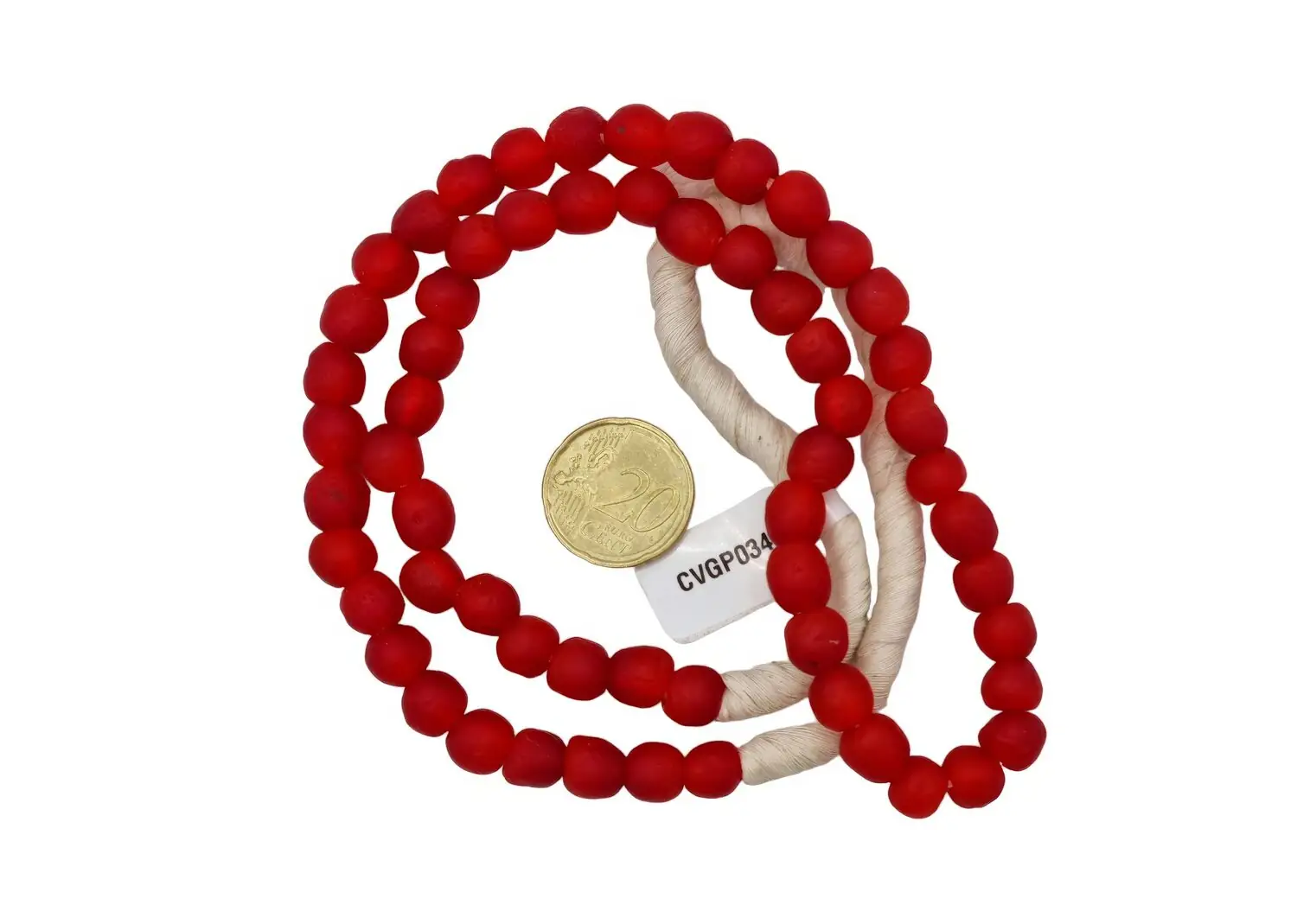 Collar cuentas de vidrio de Ghana pequeñas
