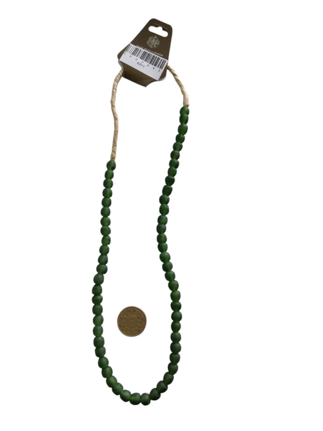 Collar cuentas de vidrio de Ghana pequeñas
