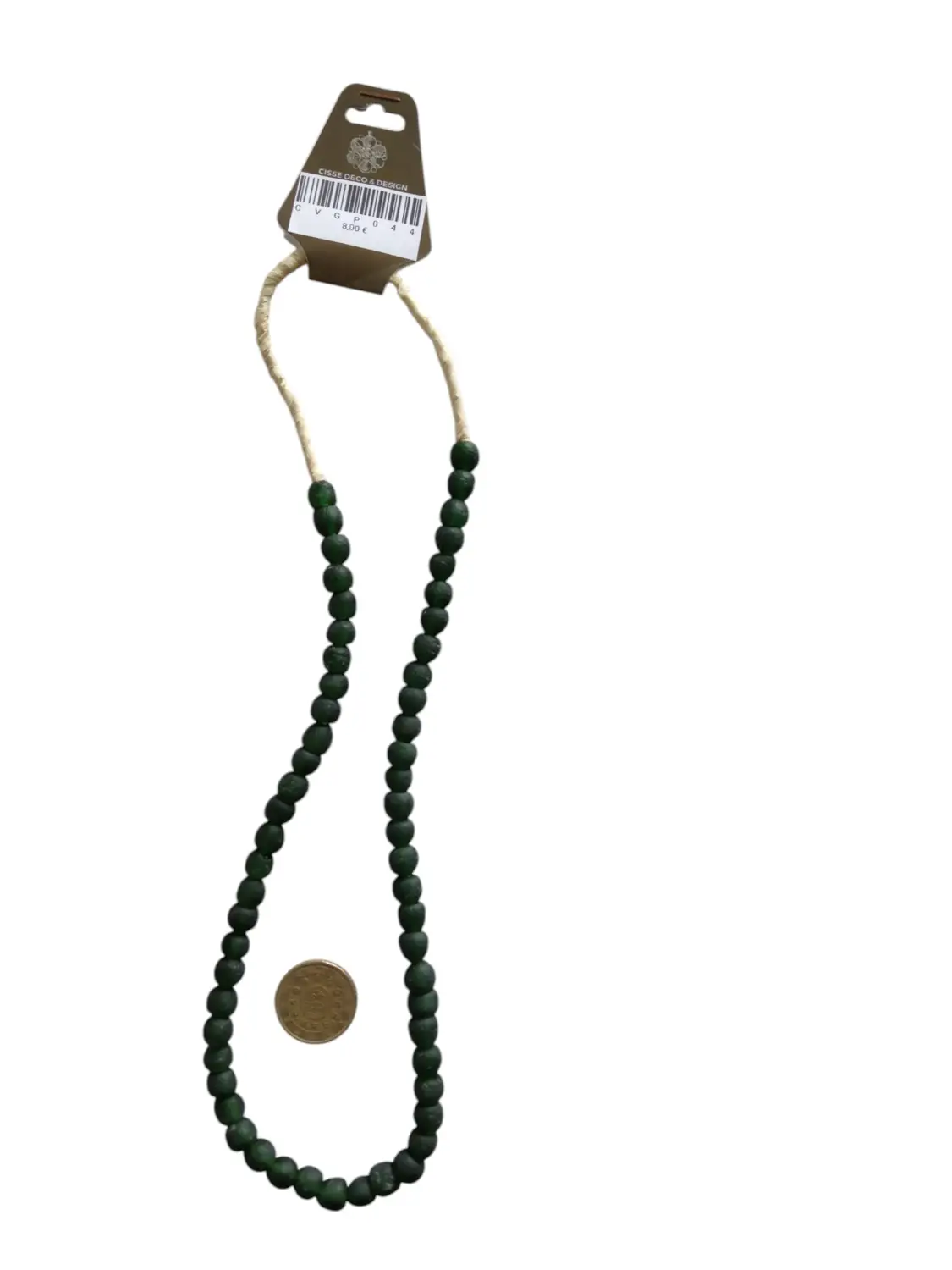 Collar cuentas de vidrio de Ghana pequeñas