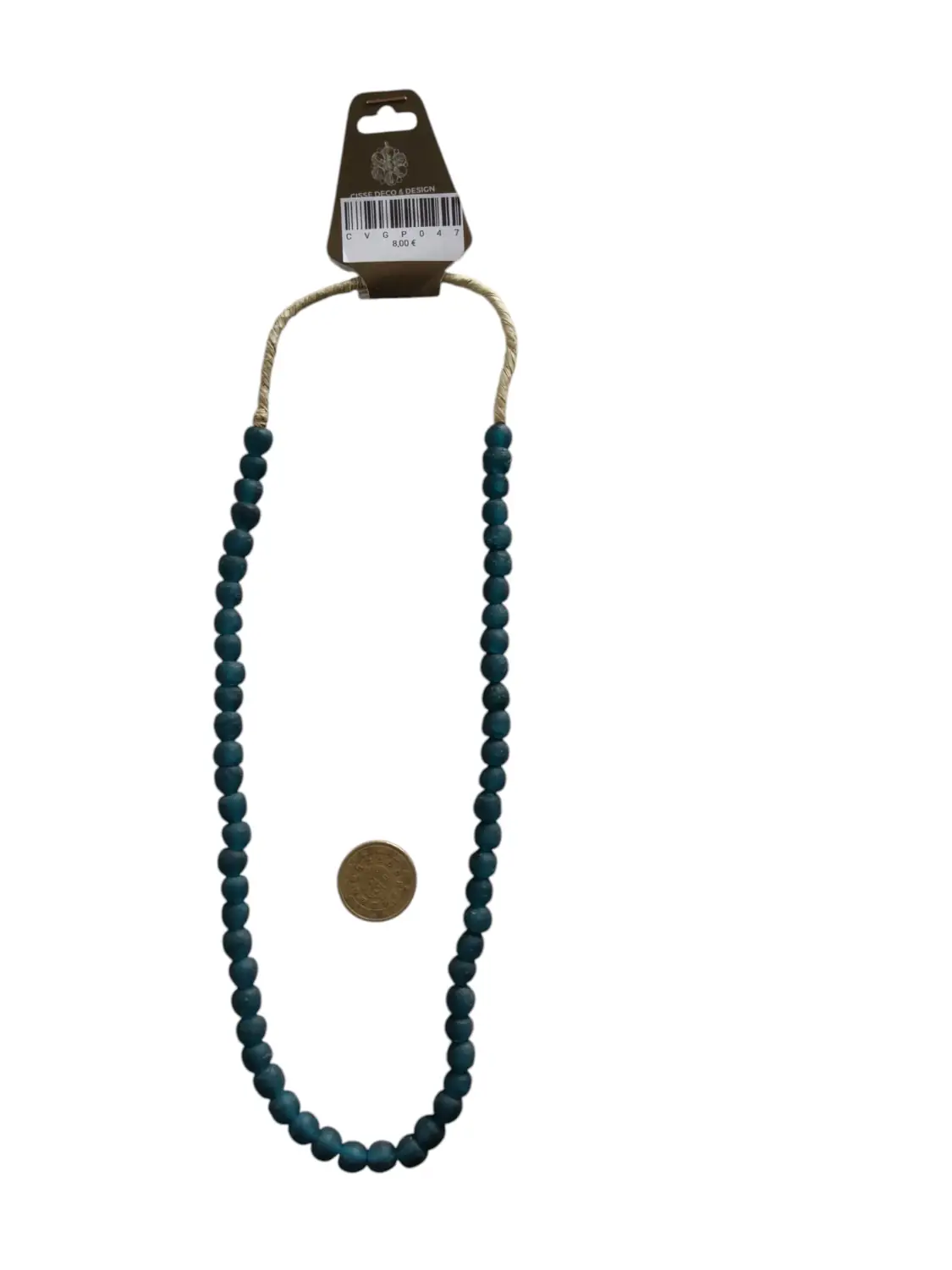 Collar cuentas de vidrio de Ghana pequeñas