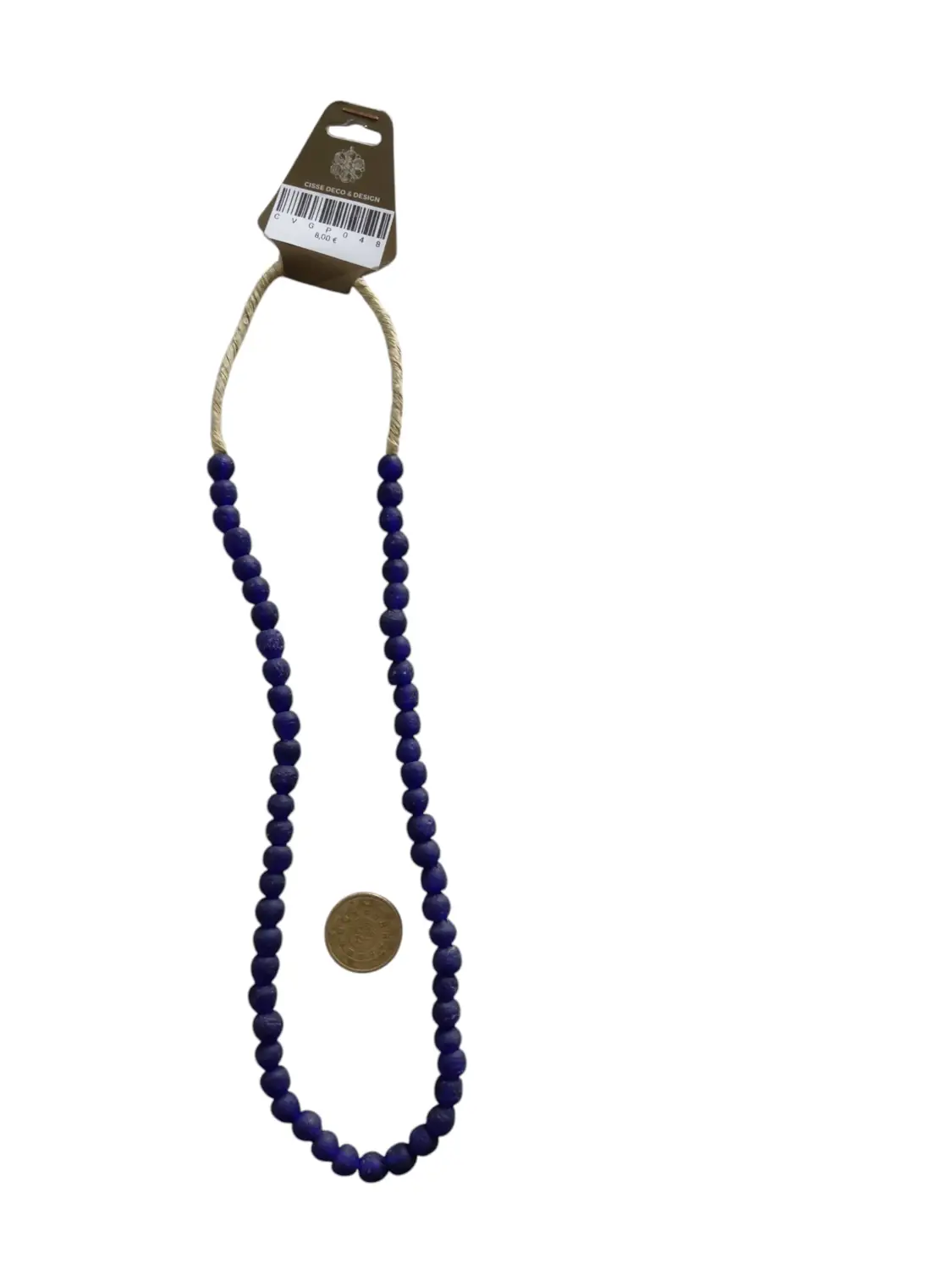 Collar cuentas de vidrio de Ghana pequeñas