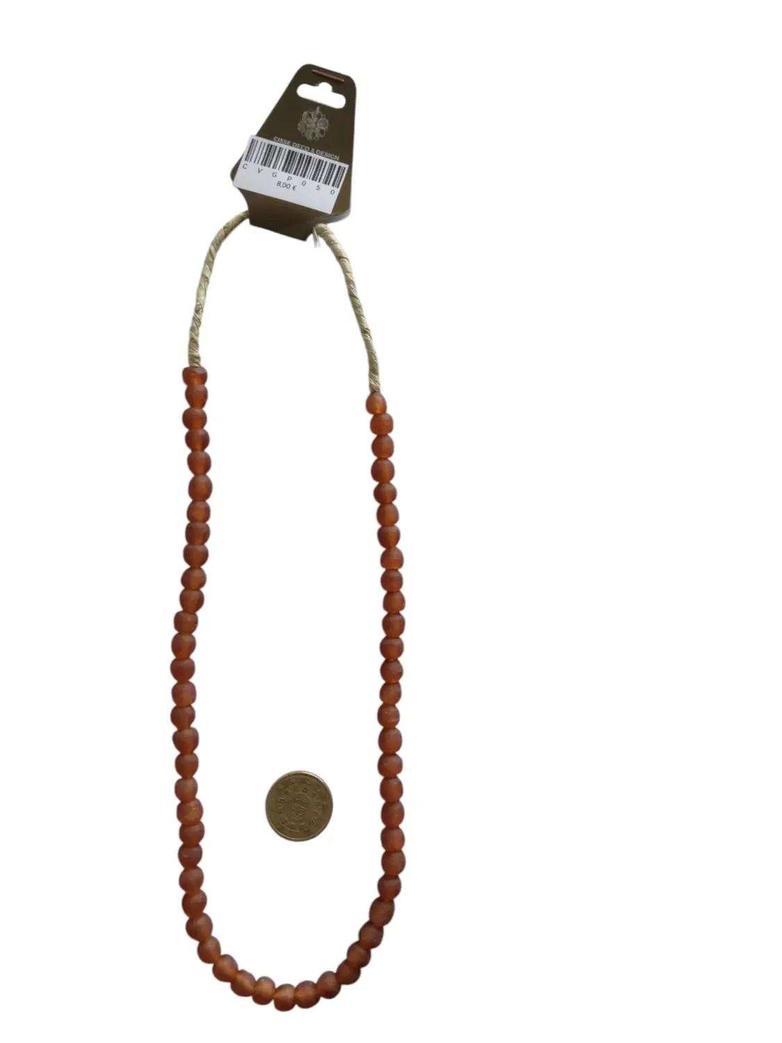Collar cuentas de vidrio de Ghana pequeñas