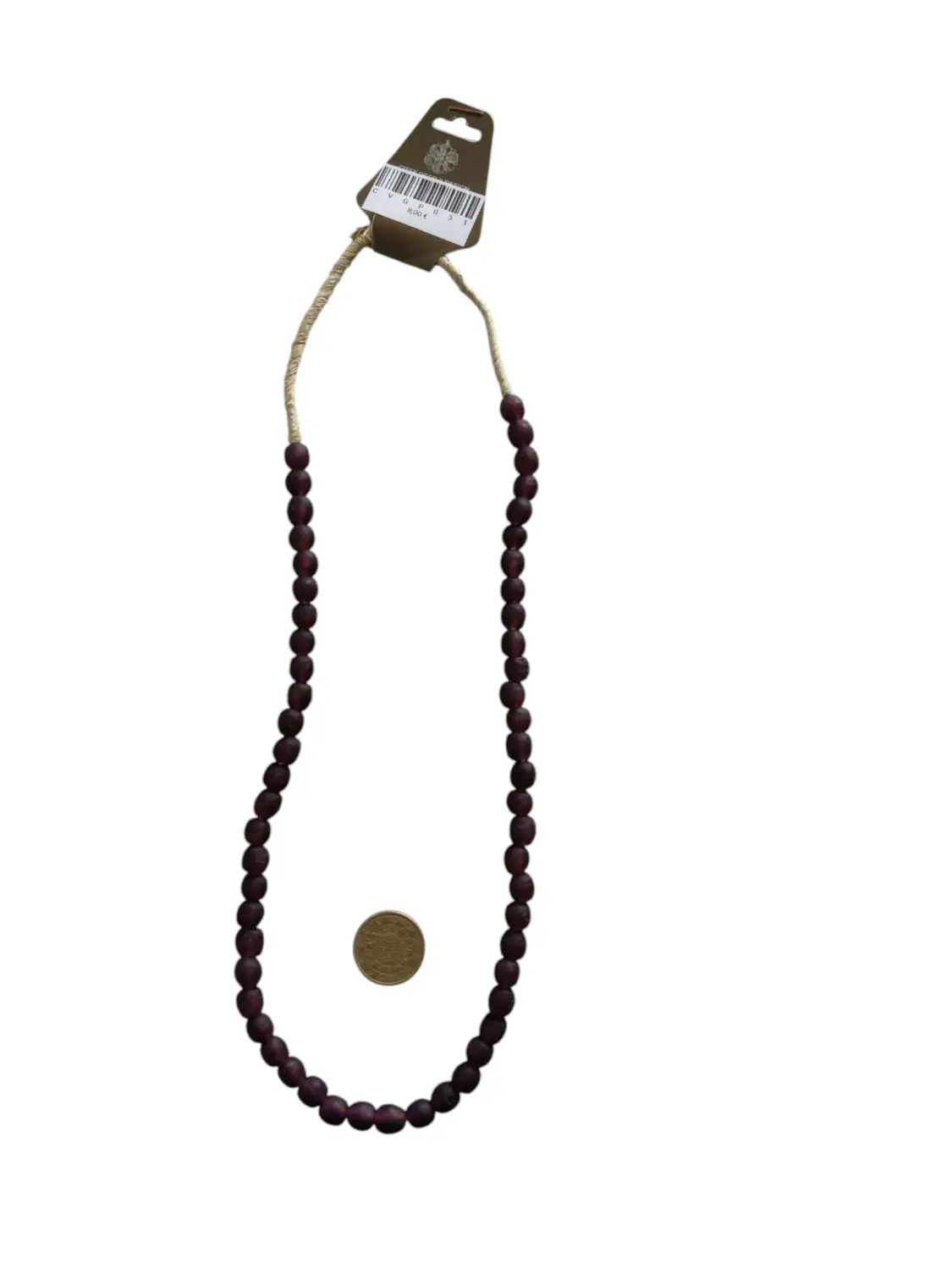 Collar cuentas de vidrio de Ghana pequeñas
