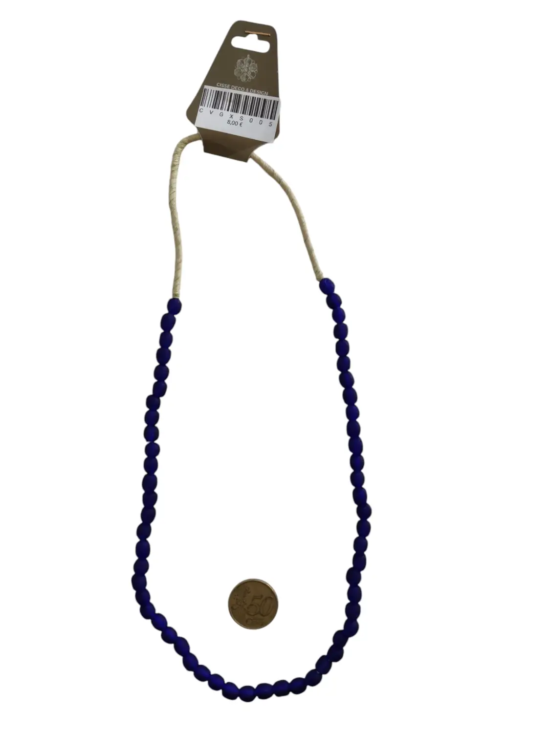Collar cuentas de vidrio de Ghana pequeñas
