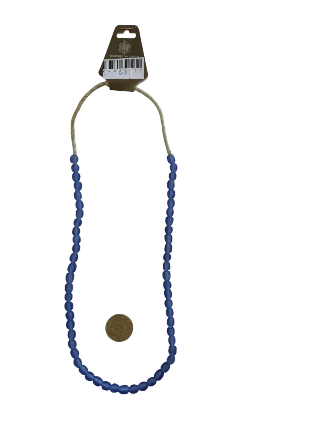 Collar cuentas de vidrio de Ghana pequeñas