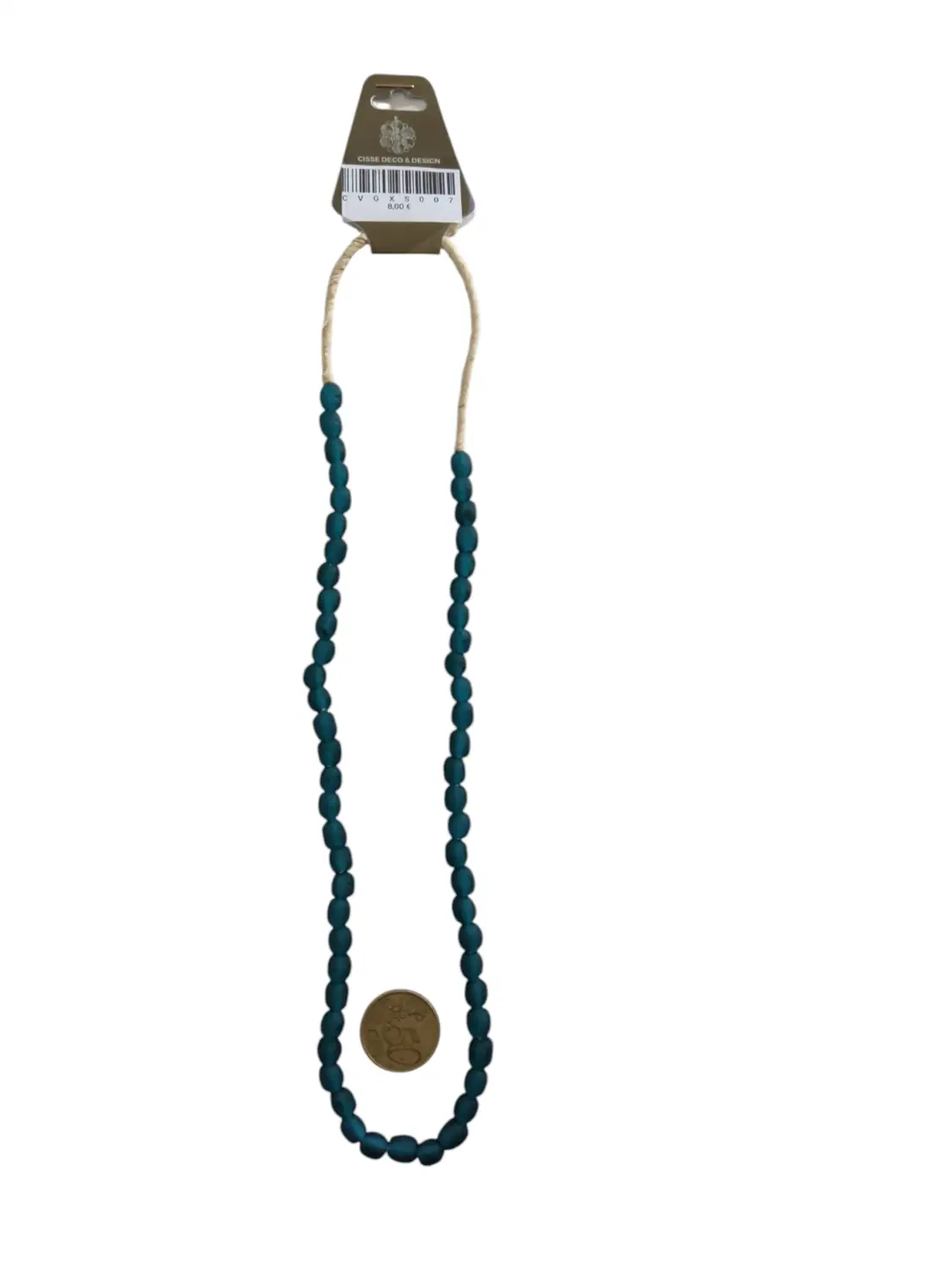 Collar cuentas de vidrio de Ghana pequeñas