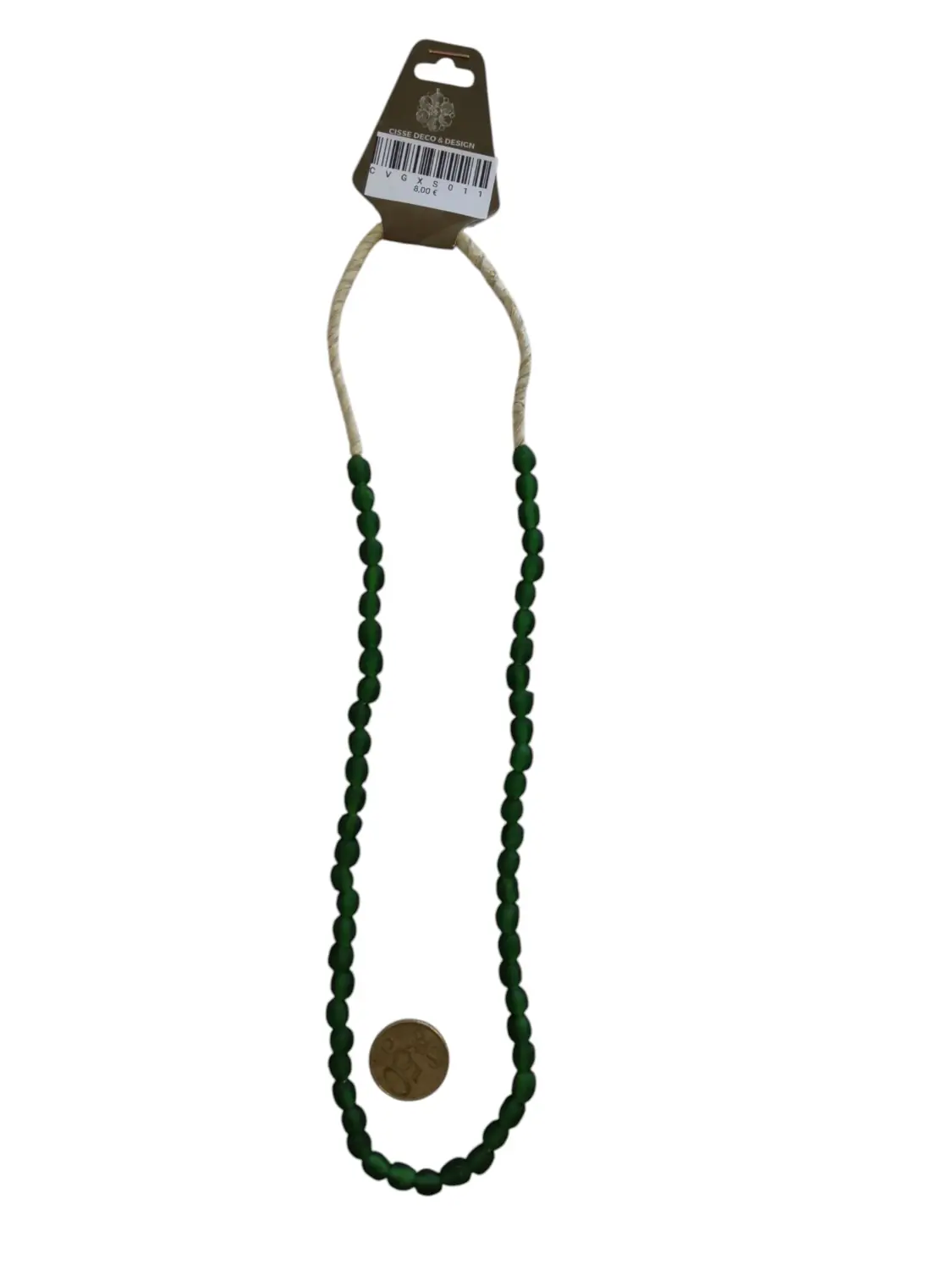 Collar cuentas de vidrio de Ghana pequeñas