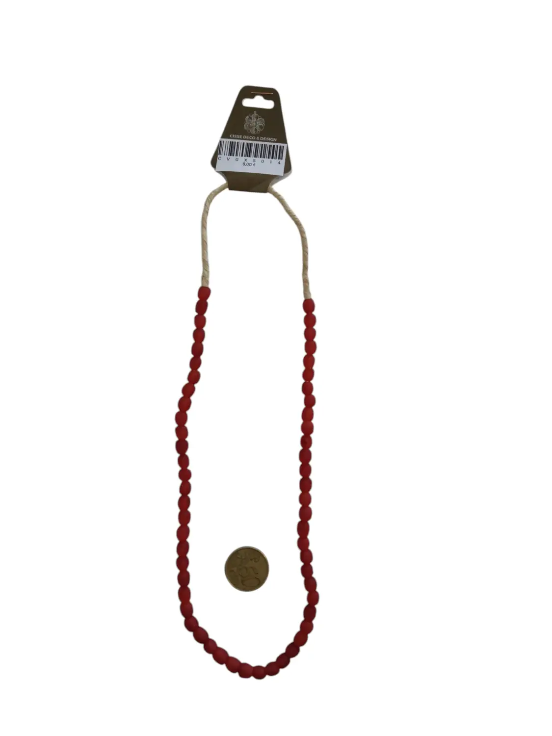 Collar cuentas de vidrio de Ghana pequeñas