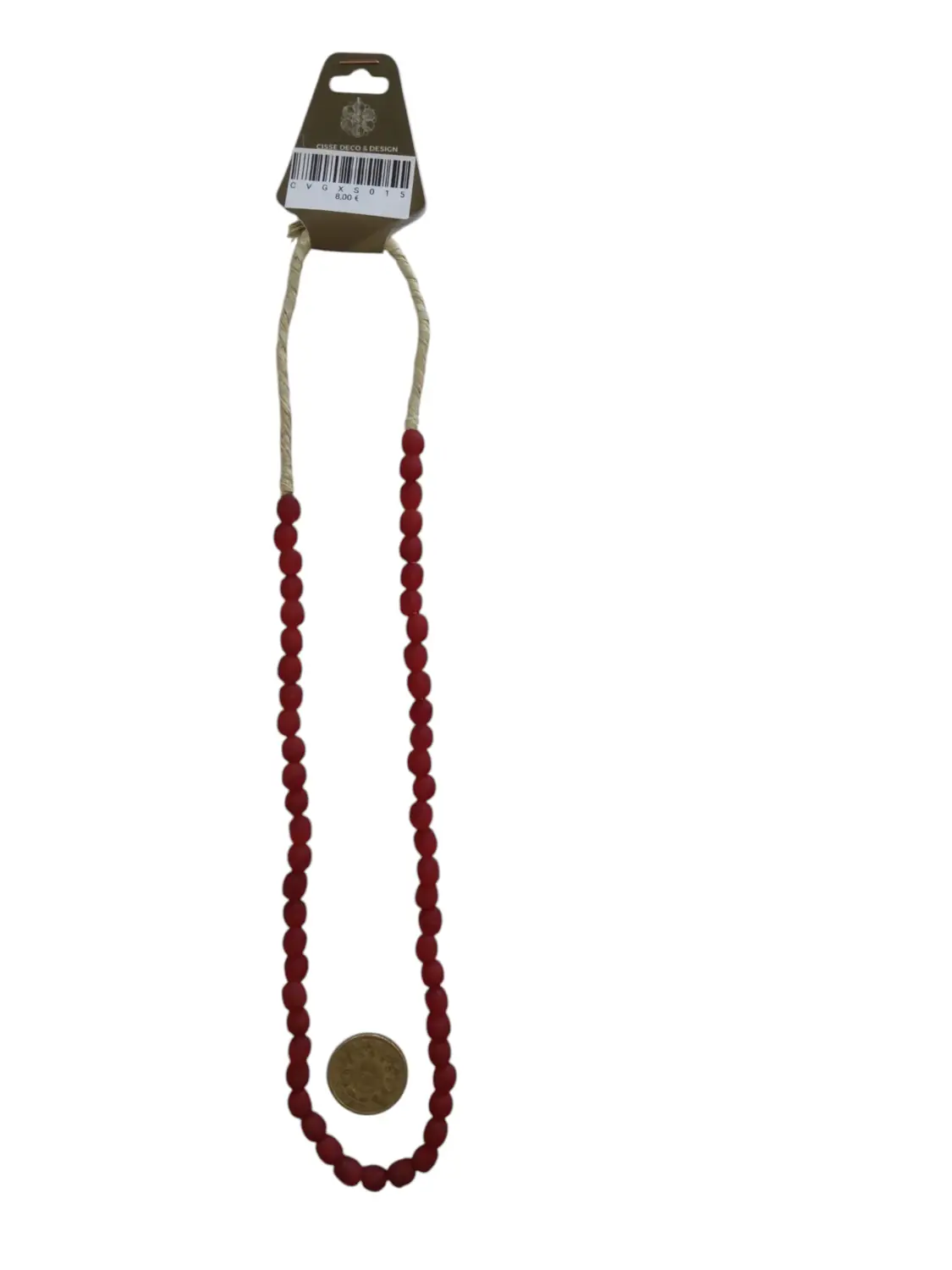Collar cuentas de vidrio de Ghana pequeñas