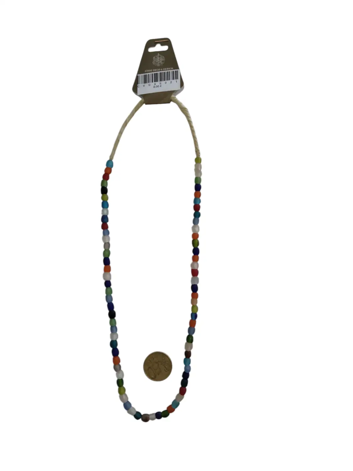 Collar cuentas de vidrio de Ghana pequeñas