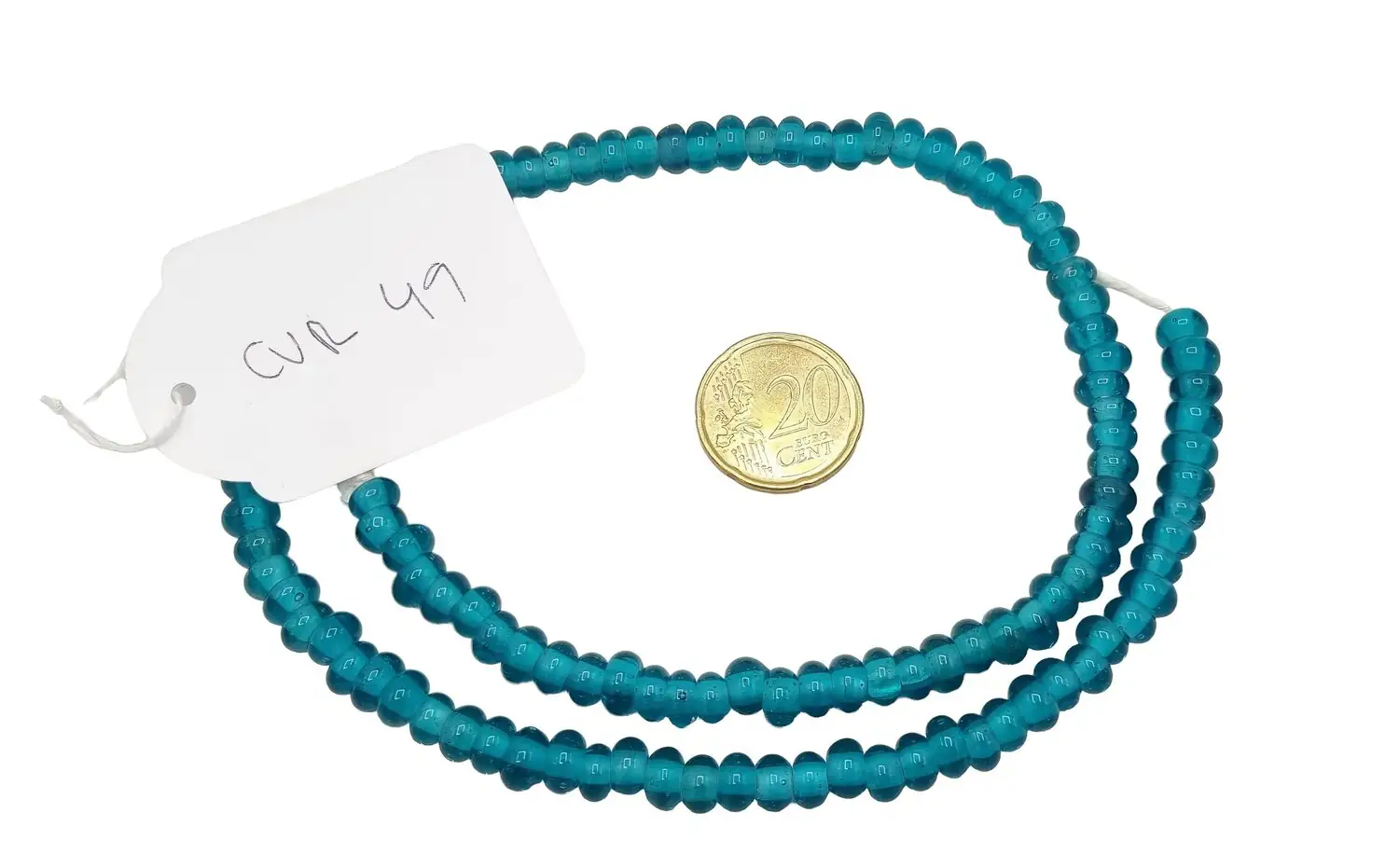 Collar de cuentas de vidrio con forma de donuts