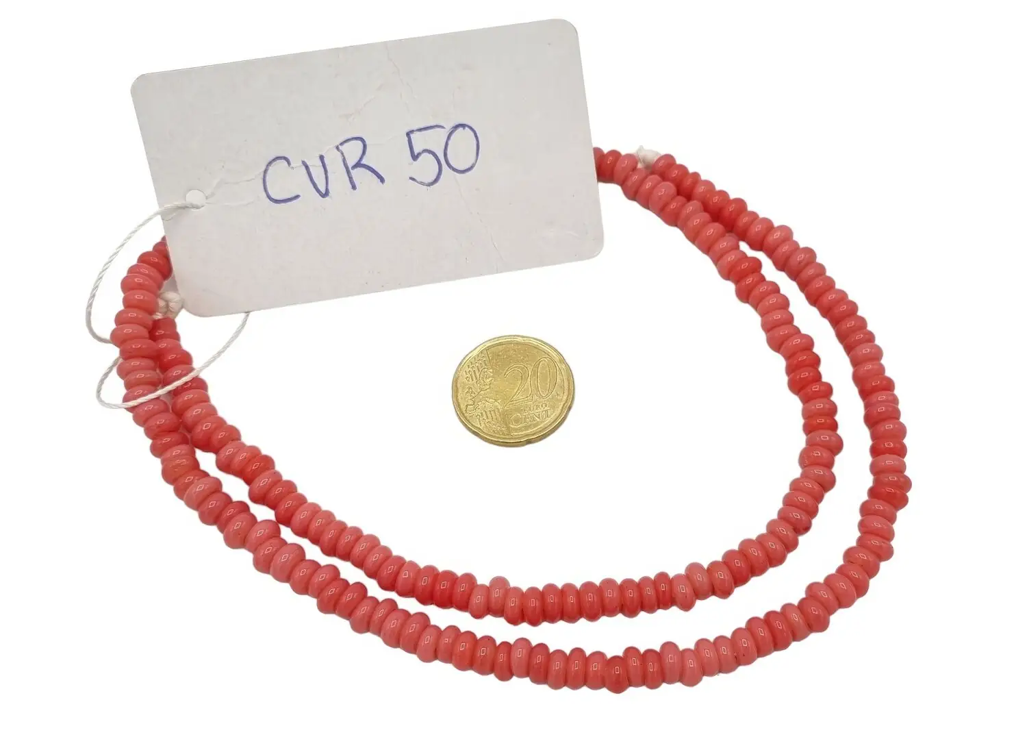 Collar de cuentas de vidrio con forma de donuts