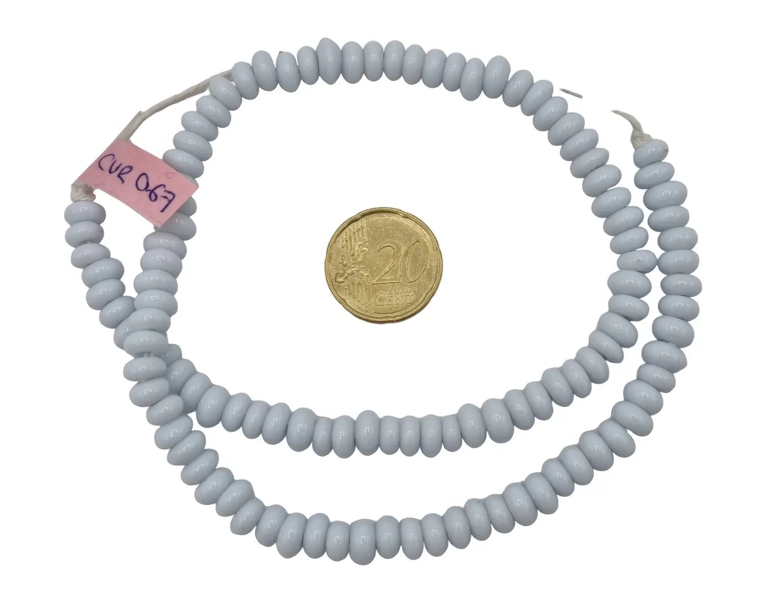 Collar de cuentas de vidrio con forma de donuts