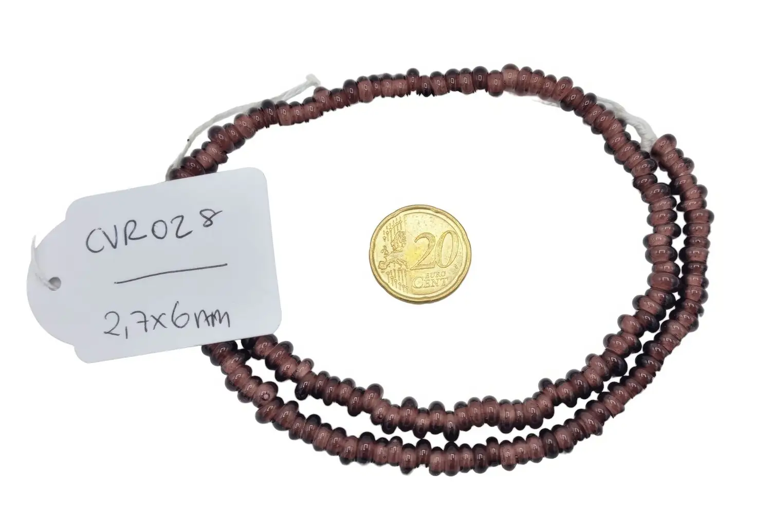 Collar de cuentas de vidrio con forma de donuts