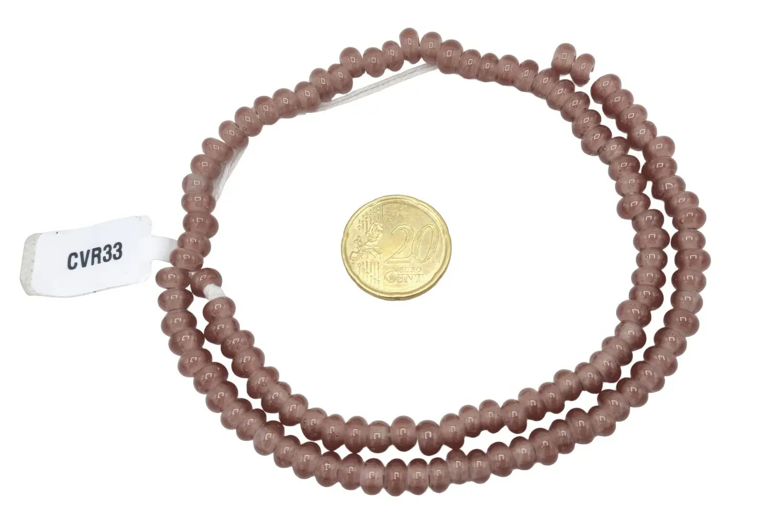Collar de cuentas de vidrio con forma de donuts