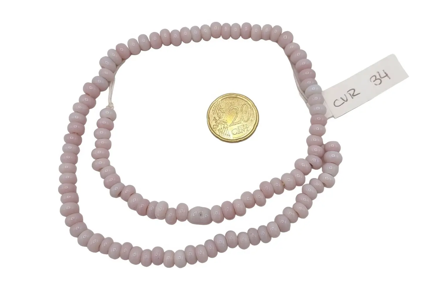 Collar de cuentas de vidrio con forma de donuts