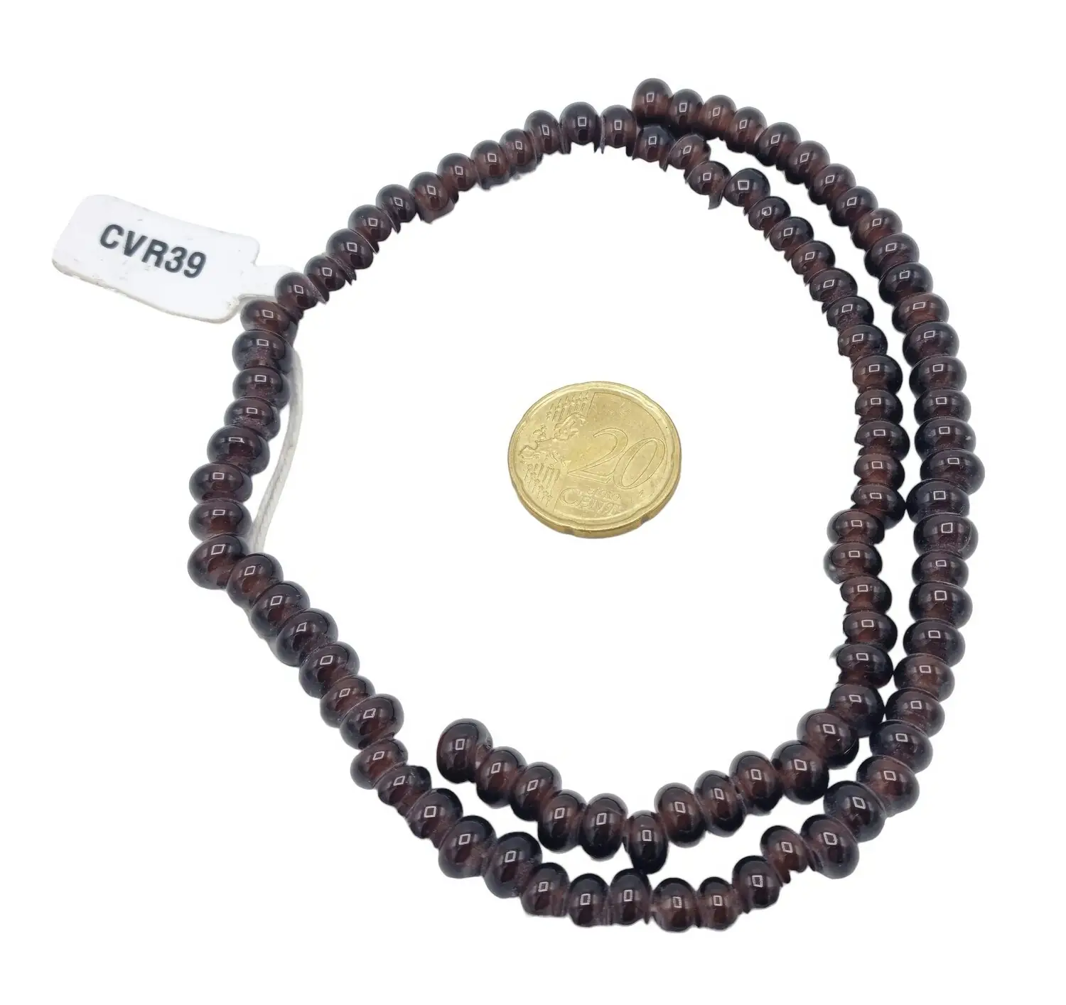 Collar de cuentas de vidrio con forma de donuts