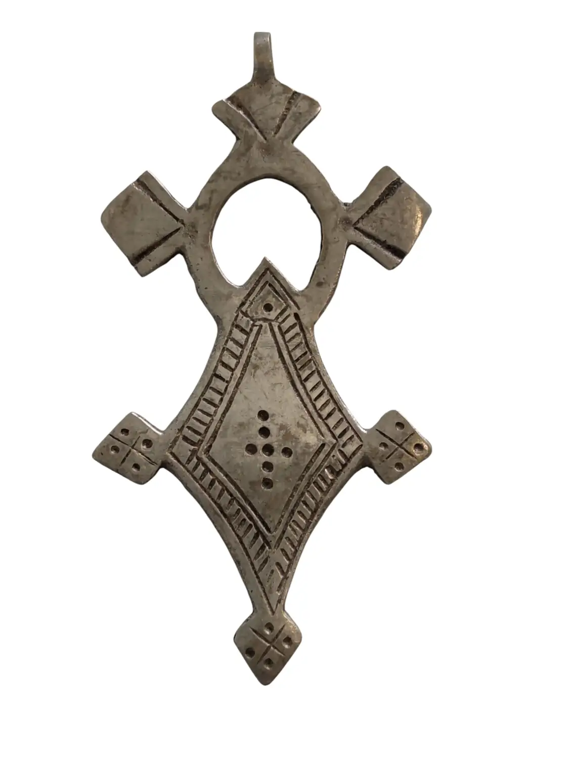 Cruz de bronce plateada