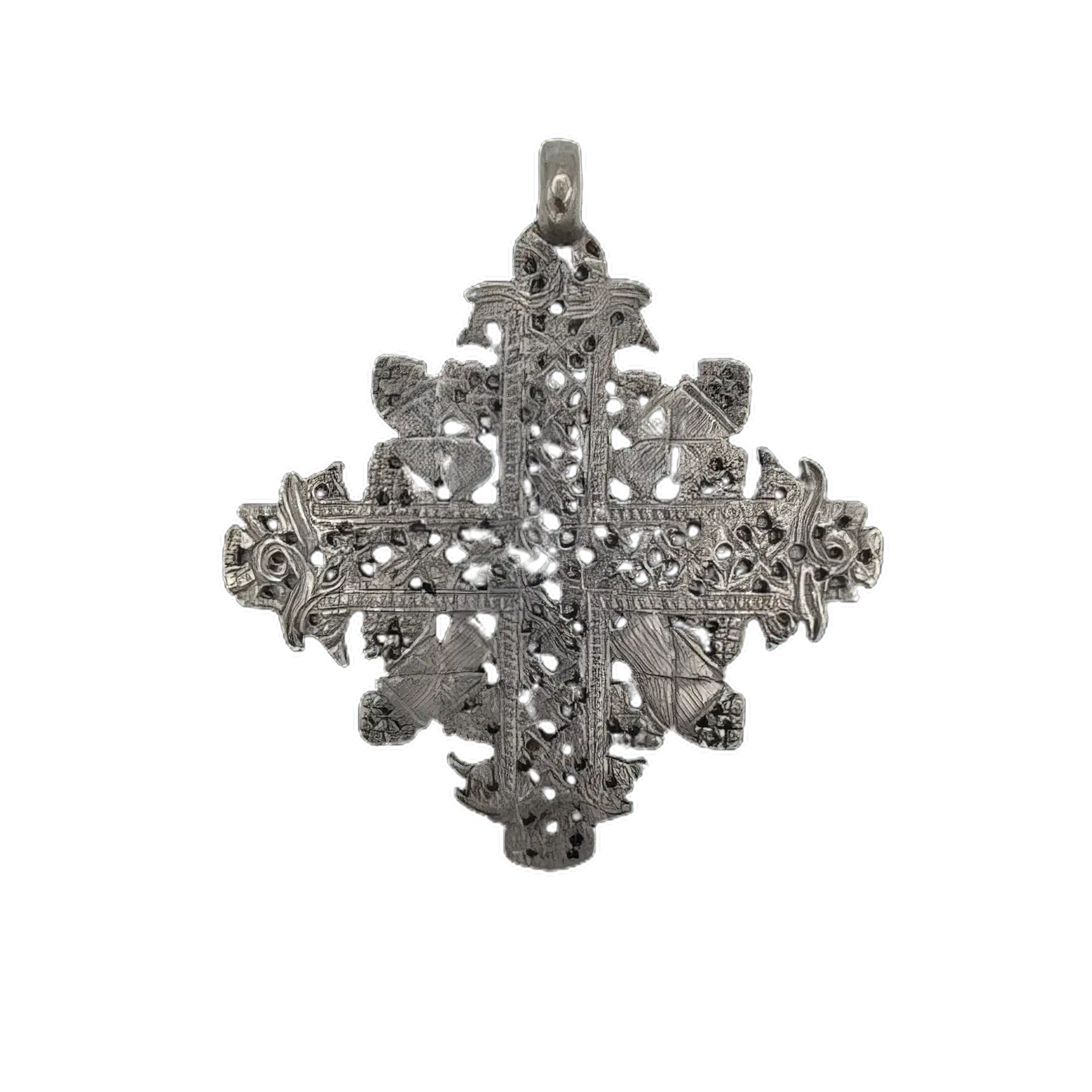 Cruz de bronce plateada