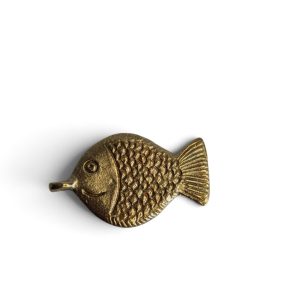 Pez plano de bronce redondo