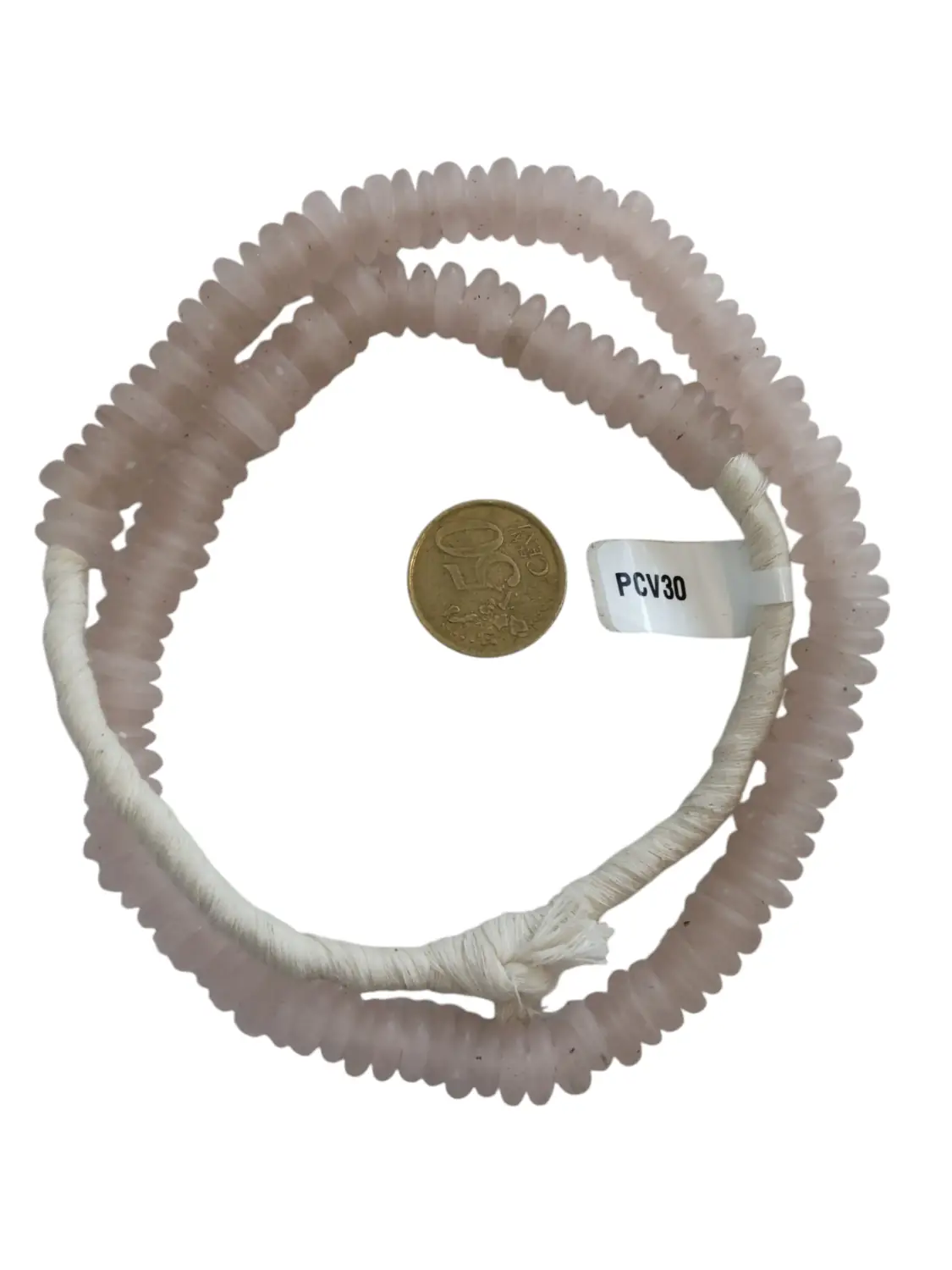 Tiras cuentas discos transparentes