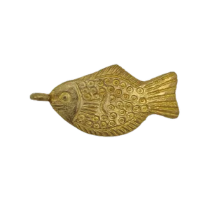 Pez de bronce plano aleta superior pico