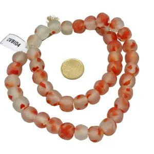 Collar de cuentas de vidrio de Ghana moteado