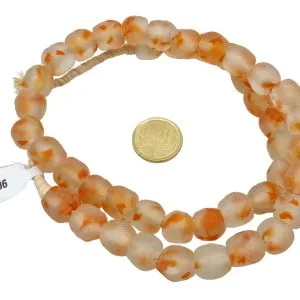 Collar de cuentas de vidrio de Ghana moteado