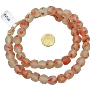 Collar de cuentas de vidrio de Ghana moteado